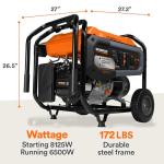 Generac 8,125 Starting Watt Portable Gas Generator - Includes Extension Cord - Home or RV Ready - Quiet, Long Runtime, Emergency Power - 49-State Compliant