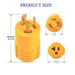 Shore Power Adapter,NEMA L5-30P Male to NEMA 5-15R/5-20R Female RV Generator Adapter, Marine 30 Amp to 110V 15 Amp/120V 20Amp Household Regular Inlet Connector