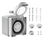 30 Amp Locking Generator Power Inlet Box, NEMA L14-30C Female Power Inlet Box for 4 Prong Generator Cord,Welding Machines,125/250Volt,3750/7500Watts,IP66 Outdoor Dustproof and Weatherproof,Outdoor Use