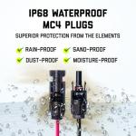 SunJack MC4 Solar Panel to Portable Power Station Adapter Cable, XT60 / Anderson / DC7909 and DC8020 (8mm) Plug Connectors, Charge Solar Powered Generator Battery (12AWG, 10FT/3M)