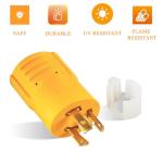 Shore Power Adapter,NEMA L5-30P Male to NEMA 5-15R/5-20R Female RV Generator Adapter, Marine 30 Amp to 110V 15 Amp/120V 20Amp Household Regular Inlet Connector