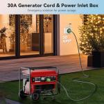 30 Amp Locking Generator Power Inlet Box, NEMA L14-30C Female Power Inlet Box for 4 Prong Generator Cord,Welding Machines,125/250Volt,3750/7500Watts,IP66 Outdoor Dustproof and Weatherproof,Outdoor Use