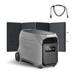 EF ECOFLOW DELTA 3 Ultra Plus Portable Power Station with AC Cable and 400W Solar Panel, 3072Wh LiFePO4 Battery, 3600W (7200W Surge) Output, Expandable to 11kWh, Reliable Home Battery Backup