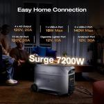 EF ECOFLOW DELTA 3 Ultra Plus Portable Power Station with AC Cable and 400W Solar Panel, 3072Wh LiFePO4 Battery, 3600W (7200W Surge) Output, Expandable to 11kWh, Reliable Home Battery Backup