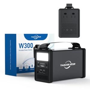 Portable Power Station 300W 299wh Lithium Battery Small Portable Generator for Home Use Camping Travel Emergency Hunting Outdoor, Large Power Bank with AC Outlet for Laptop
