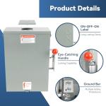 200A Generator Transfer Switch,48000W General-Duty Double-Throw Safety Switch,120/240-Volt,Stronger&Stability,Meeting NEMA 3R Standards for Outdoor and Indoor