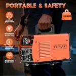 FEIFANKE 135A MIG Welder, Potable Stick/Lift TIG/Flux Core MIG 3 In 1 Multiprocess Flux Core Welding Machine 110V Large LED Display Inverter Welder Full Kit