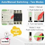 50 Amp 6 Circuit Transfer Switch Kit for Generator, 120/240V Pre-Wired Automatic Transfer Switch Kit, Meeting NEMA 3R Standards for Outdoor and Indoor Smart Transfer Switches