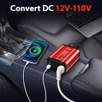 400W Car Power Inverter PD 30W Fast Charging,Vansoet DC 12V to AC 110V Car Inverter Aluminum Housing,USB C PD30W and USB-A QC 18W Port - Dual AC Plug Adapter Outlet for Vehicles,Laptop,Phones,Camera