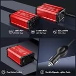 400W Car Power Inverter PD 30W Fast Charging,Vansoet DC 12V to AC 110V Car Inverter Aluminum Housing,USB C PD30W and USB-A QC 18W Port - Dual AC Plug Adapter Outlet for Vehicles,Laptop,Phones,Camera