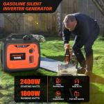 2400W Lightweight Portable Inverter Generator with Clean Power for Home, Camping, RV, Tailgating & Emergencies | Eco-Mode, CO Protection, Parallel Ready, Ultra-Quiet Gas Generator
