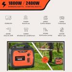 2400W Lightweight Portable Inverter Generator with Clean Power for Home, Camping, RV, Tailgating & Emergencies | Eco-Mode, CO Protection, Parallel Ready, Ultra-Quiet Gas Generator