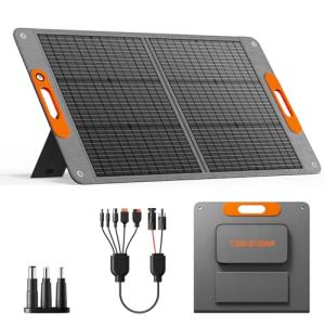 100W Portable Solar Panel for Power Station, 24% High Efficiency ETFE Foldable Solar Panel Charger, QC3.0, Type-C 60W, MC4 Output, IP65 Waterproof, for Outdoor Camping, RV, Emergency Power Supply