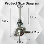 Fuel Shut Off Valve, M10 x 1.25 Generator Gas Tank Switch Valve for Engines Compatible with Go Karts and Mini Bikes and Small Engine Gas Tanks