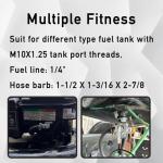 Fuel Shut Off Valve, M10 x 1.25 Generator Gas Tank Switch Valve for Engines Compatible with Go Karts and Mini Bikes and Small Engine Gas Tanks