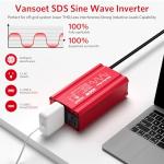 400W Peak Clipped Sine Wave Car Power Inverter DC 12V to AC(2 Outlets) 110V Car Charger Plug Adapter Power Converter with PD3.0 & QC18W Dual USB Charging Ports