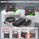 24V 180W Generator Charger for Jackery 1000 Portable Solar Generator Power Station Power Cord AC Adapter Compatible with Jackery Explorer 1000 880 E1000 E880 1002Wh 880Wh 3x1000W Charging Plug Cable