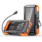 Solar Charger Power Bank 73200mAh, Portable Laptop Charger with 100W USB-C in/Output, Built-in Cables, Hand Crank Power Bank for Mobile Phones, Ideal for Outdoor Use with SOS/Strobe/Strong (orange)