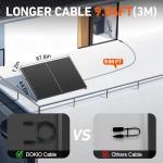 DOKIO 400W 31V Mono Solar Panel - Works for 12V/24V Systems, Equipped with 9.84ft MC4 Wiring, Perfect for Gardens, Courtyards, Greenhouses, Sheds, Terraces & Off-Grid Battery Charging.