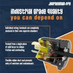 Journeyman-Pro NEMA L6-30 Plug & Connector Set, NEMA L6-30R & L6-30P, 30A, 250V, Locking Socket, Black Industrial Grade, Grounding 7500 Watts Generators (L6-30PR Plug Set)