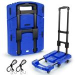 Voipvvii Folding Hand Truck 500lbs, Portable Heavy Duty Dolly Cart, 6 Wheels Collapsible Luggage Cart with 2 Elastic Ropes - Compact Trolley Cart for Easy Moving - Ideal Hand Cart for Travel and More