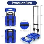 Voipvvii Folding Hand Truck 500lbs, Portable Heavy Duty Dolly Cart, 6 Wheels Collapsible Luggage Cart with 2 Elastic Ropes - Compact Trolley Cart for Easy Moving - Ideal Hand Cart for Travel and More