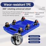 Voipvvii Folding Hand Truck 500lbs, Portable Heavy Duty Dolly Cart, 6 Wheels Collapsible Luggage Cart with 2 Elastic Ropes - Compact Trolley Cart for Easy Moving - Ideal Hand Cart for Travel and More