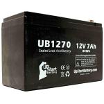UB1270 Universal Sealed Lead Acid Battery Replacement (12V, 7Ah, 7000mAh, F1 Terminal, AGM, SLA, Includes Two F1 to F2 Terminal Adapters) - Compatible with BB, BP7-12, BB BP7-12