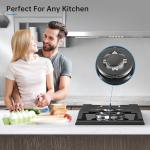 Amzgachfktch 12 Inch Gas Cooktop 2 Burner, Propane Stove Top With Thermocouple Protection, LPG/NG Dual Fuel Built-in Tempered Glass for Apartment, Indoor, RV