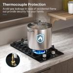 Amzgachfktch 12 Inch Gas Cooktop 2 Burner, Propane Stove Top With Thermocouple Protection, LPG/NG Dual Fuel Built-in Tempered Glass for Apartment, Indoor, RV