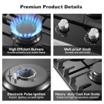 Amzgachfktch 12 Inch Gas Cooktop 2 Burner, Propane Stove Top With Thermocouple Protection, LPG/NG Dual Fuel Built-in Tempered Glass for Apartment, Indoor, RV