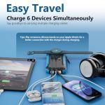 Luvknit Solar Charger Power Bank 20,000mAh Portable Wireless Charger, Fast Charging External Battery Bank with 6 Outputs for Cell Phones, Portable Solar Panel with Dual Flashlight for Camping