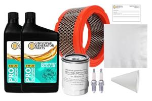 Universal Generator Part Replacement Maintenance Kit 0J57670SSM for Select Generac 410cc and 990cc Engines for Home Stand by Back Up Generators Ranging from 7kw to 18kw, with Full Synthetic Motor Oil