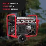 All Power, APGG10000-10,000 Watt Starting Power Generator JD Engine Gasoline Electric Start Portable Wheel Steel Frame