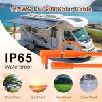 MOOKEERF 14AWG DC 8mm Extension Cable for Solar Panel 100FT,DC7909 Solar Panel Cable Female to Male with DC8020 Male Adapter Compatible with Aker,GZ Yeti,BLUETT,Jackery Portable Power Station-100 Foot