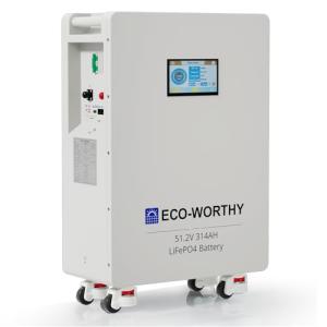 ECO-WORTHY 48V 314Ah (V1) LiFePO4 Lithium Battery, 16.1kWh High Capacity Energy Storage with Breakers, 200A PACE BMS, 7" LCD, RS485/CAN/RS232, Ideal for Home Backup, Off-Grid, Solar System