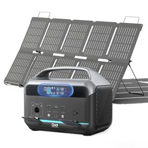 Portable Power Station 600W (1200W Surge) with 100W Solar Panel Included, 576Wh LiFePO4 Solar Generator, 1Hr Fast Charging, 100W USB-C PD Output, Power Bank for Home Emergency, Camping, RV, CPAP