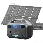 Portable Power Station 600W (1200W Surge) with 100W Solar Panel Included, 576Wh LiFePO4 Solar Generator, 1Hr Fast Charging, 100W USB-C PD Output, Power Bank for Home Emergency, Camping, RV, CPAP