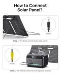 Portable Power Station 600W (1200W Surge) with 100W Solar Panel Included, 576Wh LiFePO4 Solar Generator, 1Hr Fast Charging, 100W USB-C PD Output, Power Bank for Home Emergency, Camping, RV, CPAP