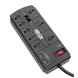 TRIPP LITE USB Charging Computer Surge Protector (TLP88TUSBB) - Black