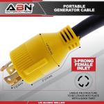 ABN 30 AMP Generator Cord – 10ft Heavy Duty Extension Cord Lock Plug, STW 3 Prong Locking Twist Plug RV Power Cord