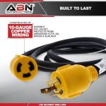 ABN 30 AMP Generator Cord – 10ft Heavy Duty Extension Cord Lock Plug, STW 3 Prong Locking Twist Plug RV Power Cord