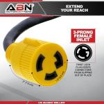 ABN 30 AMP Generator Cord – 10ft Heavy Duty Extension Cord Lock Plug, STW 3 Prong Locking Twist Plug RV Power Cord