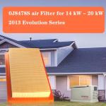 ZHRANXZ2-Pack 0J8478 0J8478S Air Filter, Fits Generac 14kW 16kW 18kW 20kW 22kW Guardian Evolution Series Home Standby Generator (2013 & Newer) w/ 990CC 999CC Engine, Replaces OEM 0J8478S
