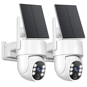 Gianteye Solar Wireless Security Cameras - 2 Pack