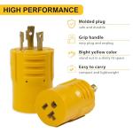 30 Amp Shore Power Adapter - NEMA L5-30P to 5-15R/5-20R Twist Lock Plug RV & Marine Generator Connector, 110V/120V Household Outlet Converter with 3-Prong Locking Safe and Reliable Power Supply