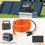 MOOKEERF Solar to DC 8mm Charge Extension Cable 10FT,12AWG+14AWG Solar Cable with Solar Panel Connector to DC7909/8020 Compatible with Anker,GZ Yeti,BLUETT,Jackery Portable Power Station