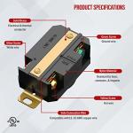 ENERLITES NEMA L5-30R Flush Mounting Locking Receptacle for Generator, Twist Lock Outlet, 30 Amp, 125 Volt, 2 Pole, 3 Wire Grounding, Industrial Grade, UL Listed, 66440-BK, Black