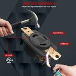 ENERLITES NEMA L5-30R Flush Mounting Locking Receptacle for Generator, Twist Lock Outlet, 30 Amp, 125 Volt, 2 Pole, 3 Wire Grounding, Industrial Grade, UL Listed, 66440-BK, Black