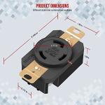 ENERLITES NEMA L5-30R Flush Mounting Locking Receptacle for Generator, Twist Lock Outlet, 30 Amp, 125 Volt, 2 Pole, 3 Wire Grounding, Industrial Grade, UL Listed, 66440-BK, Black